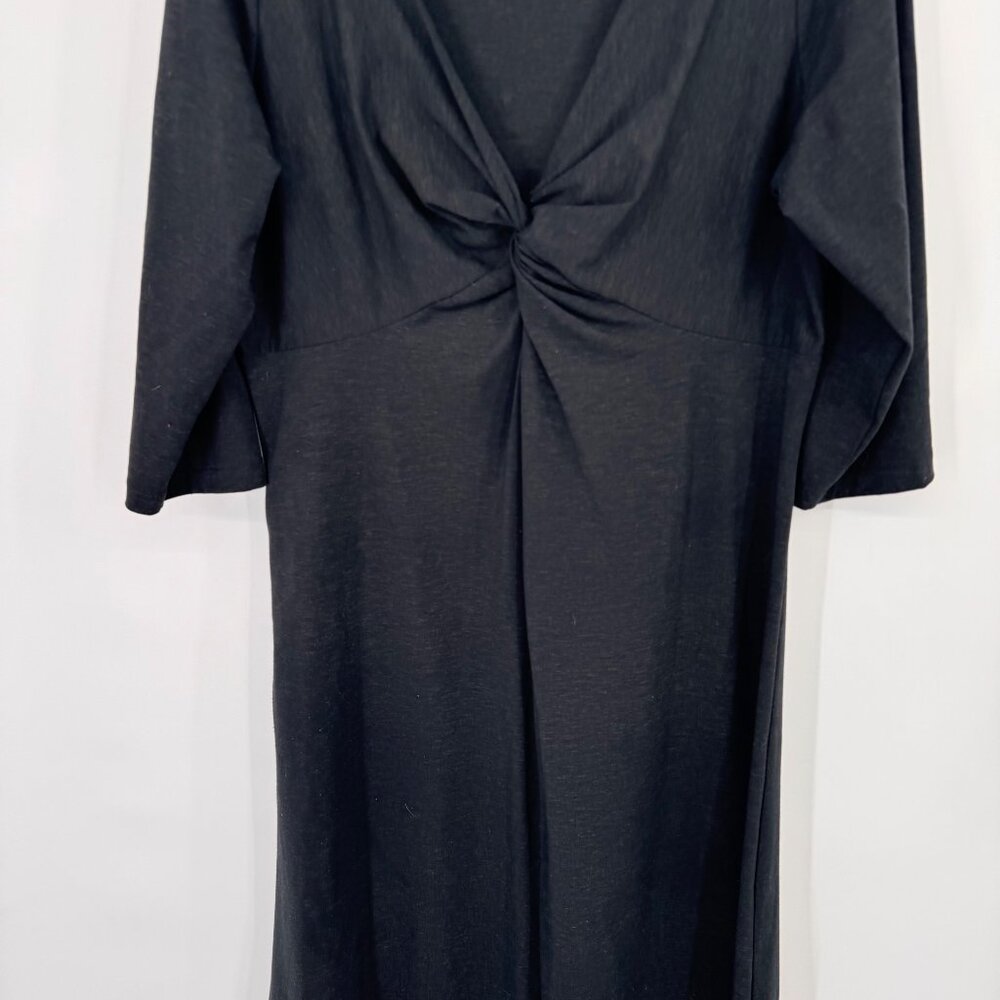 Eddie Bauer Womens gray Knot Frontknit  Dress size large L Polyester Wool Blend - Picture 4 of 12